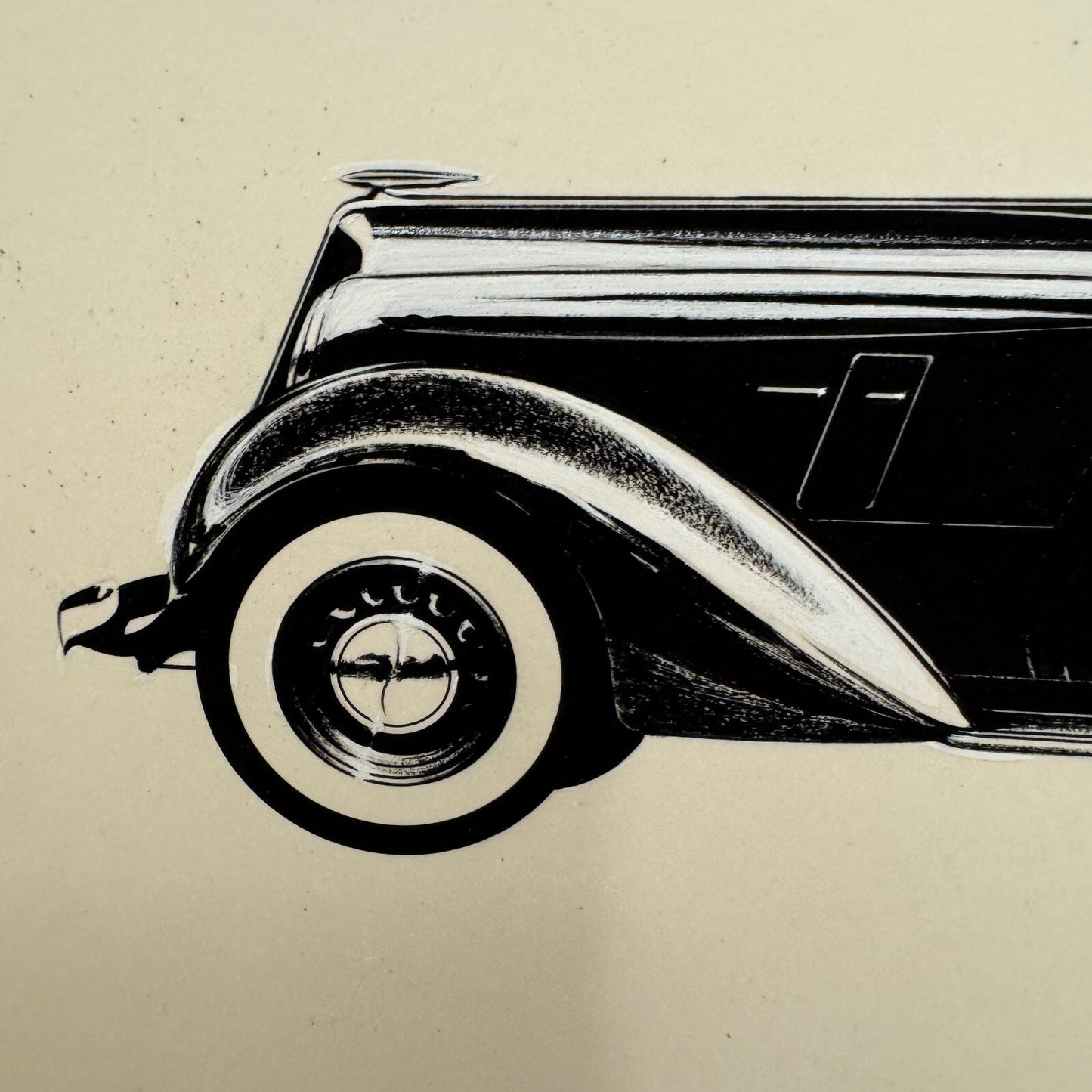 1935 Hupmobile Aerodynamic 8 Coupe Car Illustration Art Drawing Hand Drawn