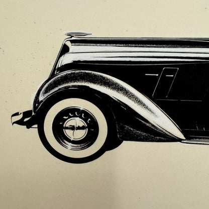 1935 Hupmobile Aerodynamic 8 Coupe Car Illustration Art Drawing Hand Drawn