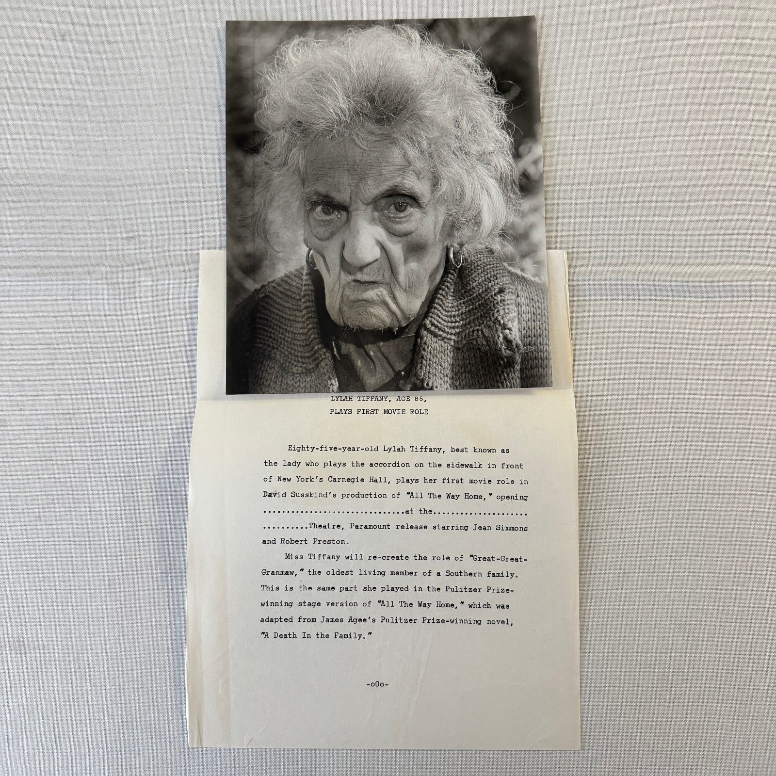 All The Way Home 1963 Movie Film Press Kit with Photo Press Release