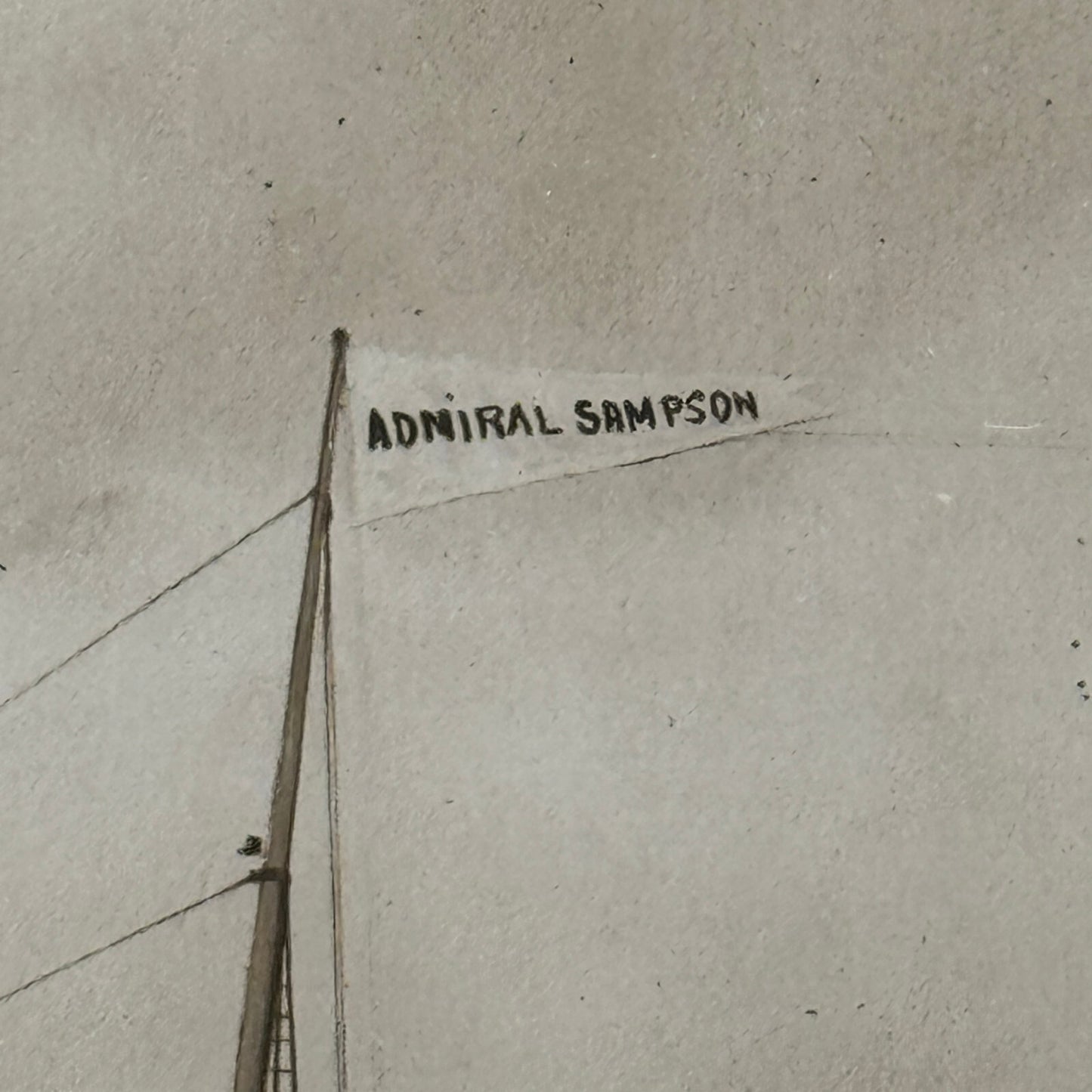 Vintage Ship Boat Photo Photograph Print Webster & Stevens Photo Admiral Sampson