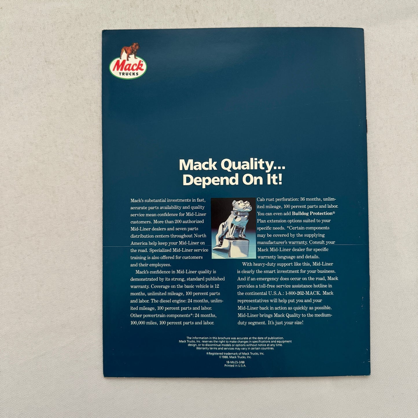 Mack Mid Liner CS Series Truck Sales Brochure Catalog Advertising