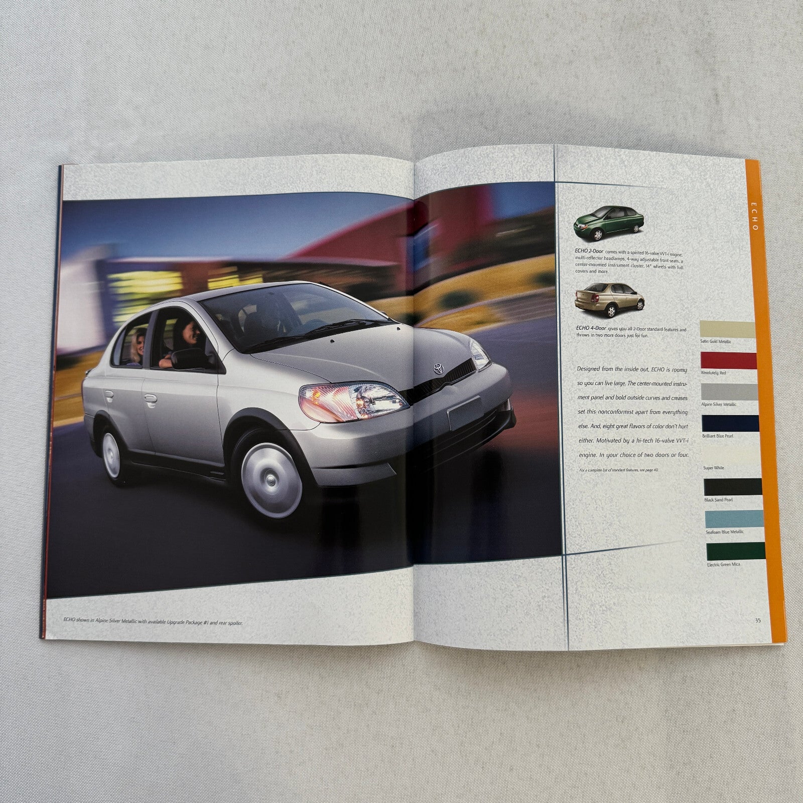 2001 Toyota Sales Brochure Catalog Tacoma Pickup Echo Celica MR2 Rav4 4Runner +