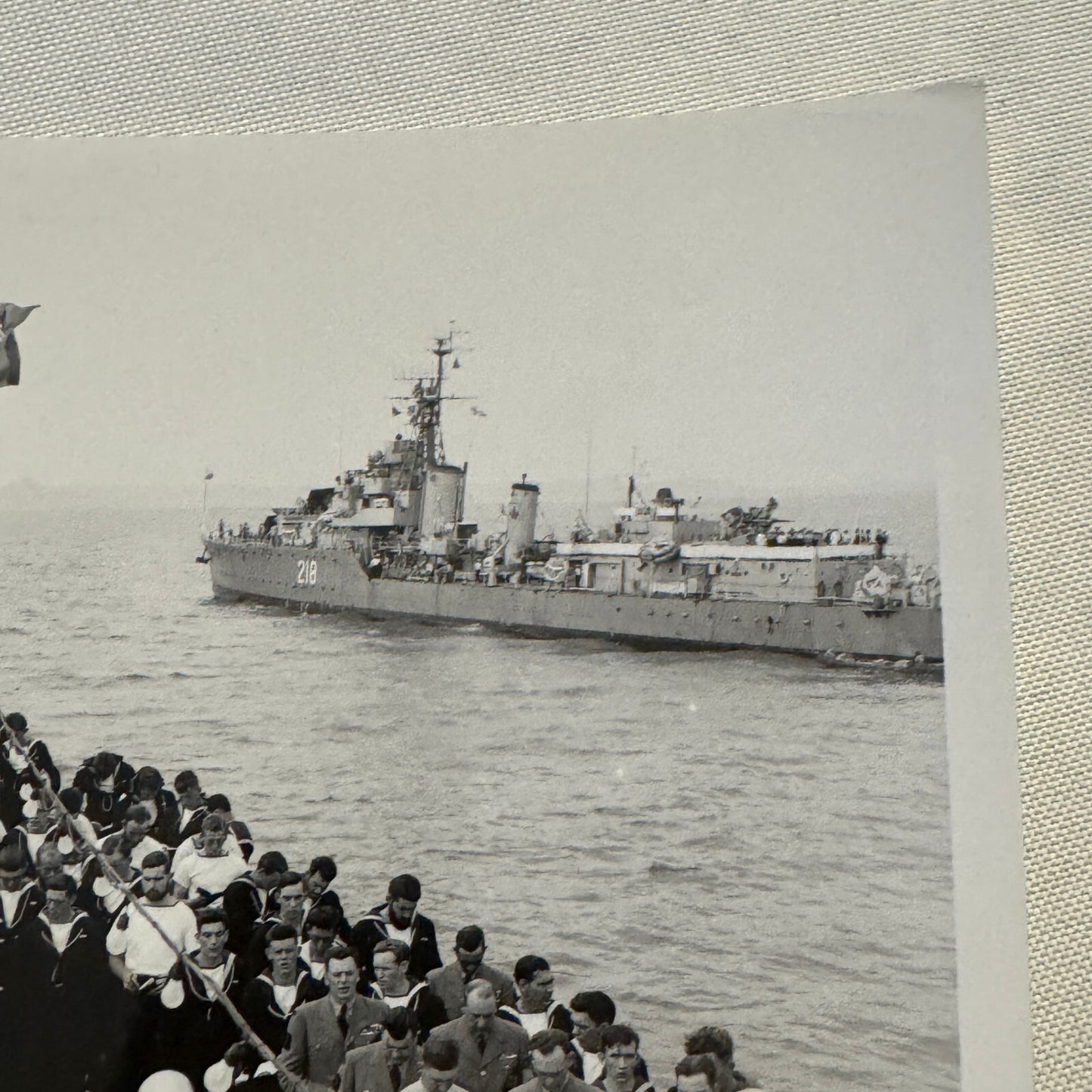 Royal Canadian Navy HMCS Crusader Military Ship Boat Destroyer 1954 Crew