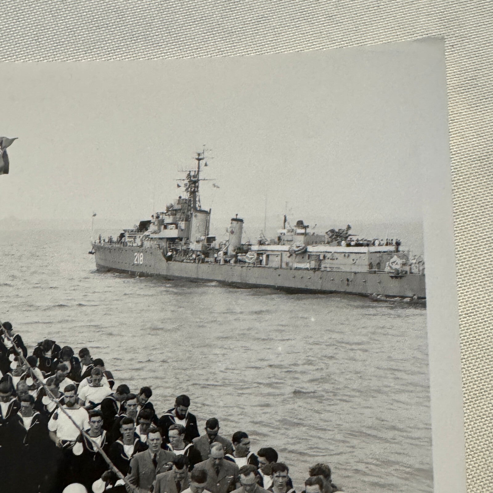 Royal Canadian Navy HMCS Crusader Military Ship Boat Destroyer 1954 Crew