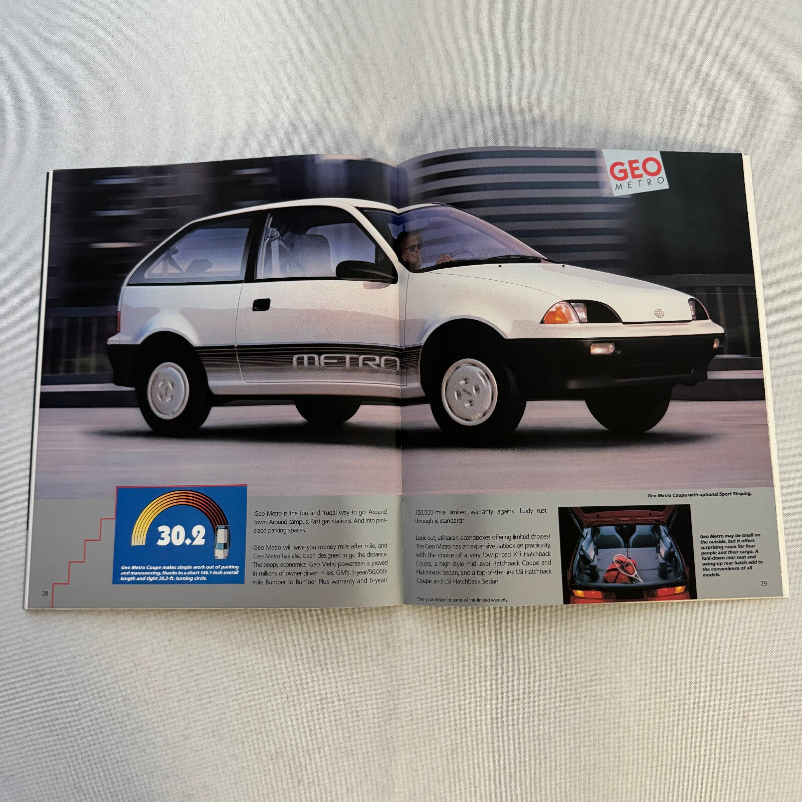 1990 Geo Car Sales Brochure Catalog Geo Metro Prizm Storm Tracker