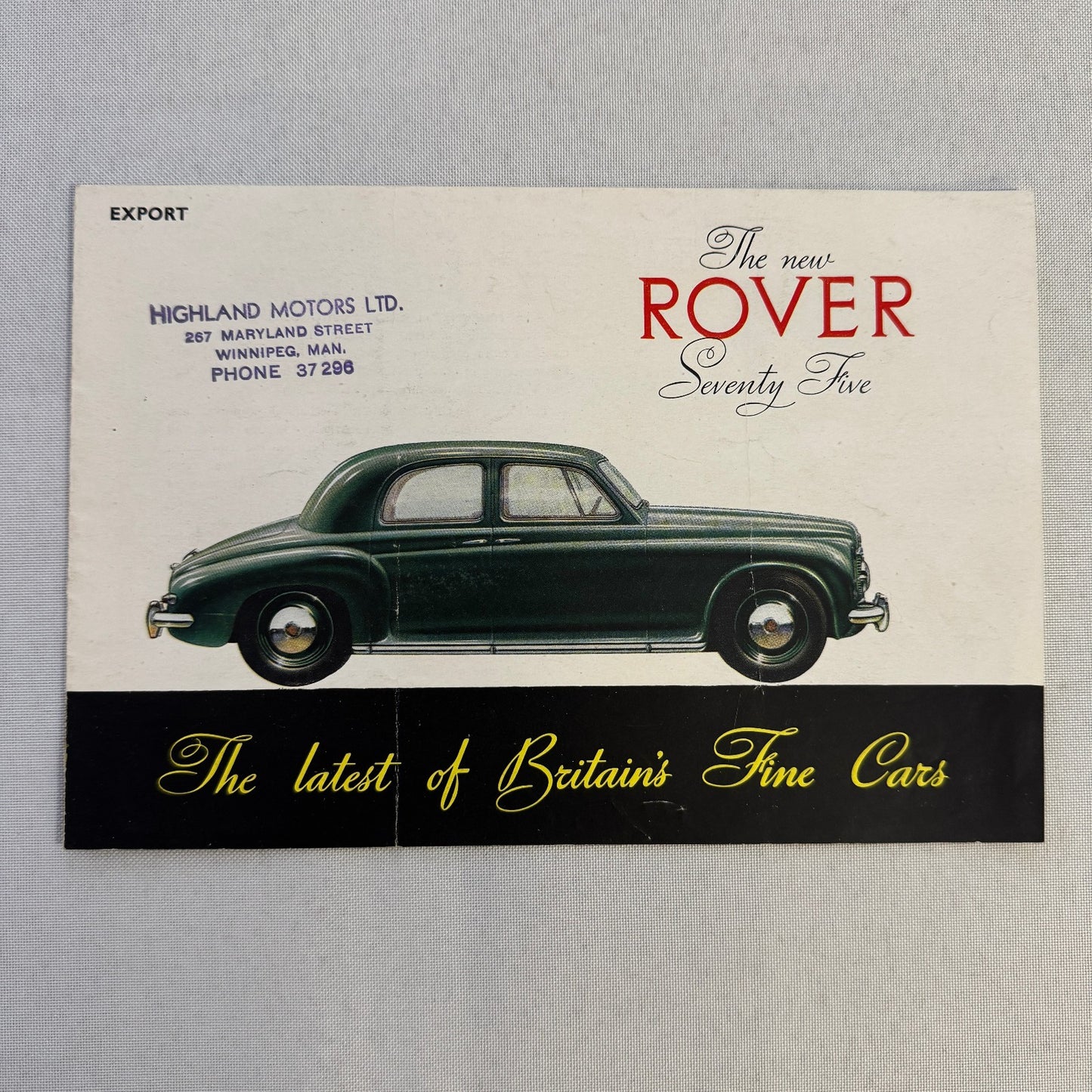 Rover Seventy Five Rover 75 Car Sales Brochure Catalog Vintage Advertising
