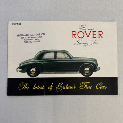 Rover Seventy Five Rover 75 Car Sales Brochure Catalog Vintage Advertising