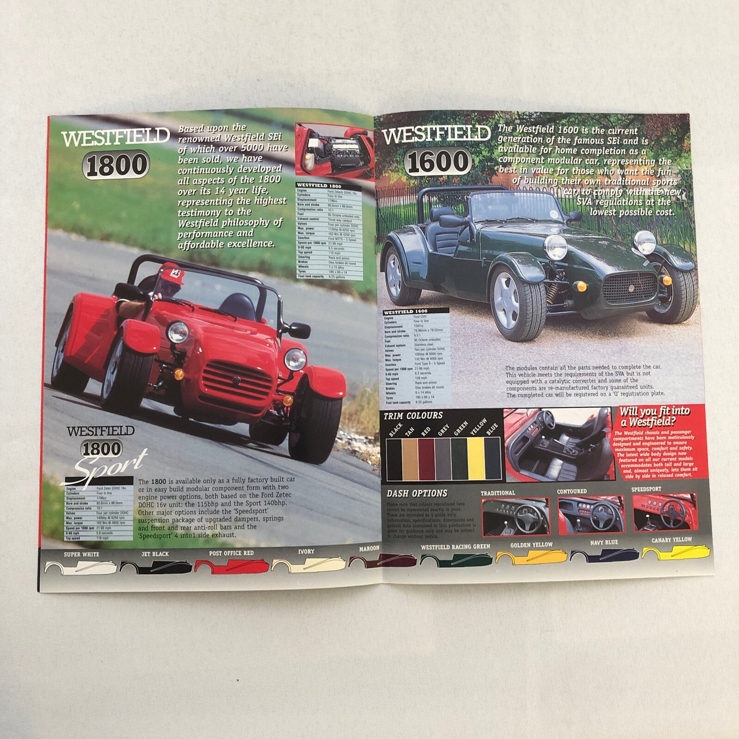 Westfield Kit Car Sports Cars Sales Brochure Catalog 1600 1800 SEiGHT