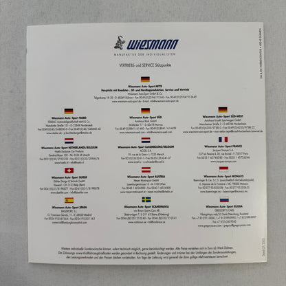 2005 Wiesmann GT Brochure Catalog Sports Car GERMAN Text