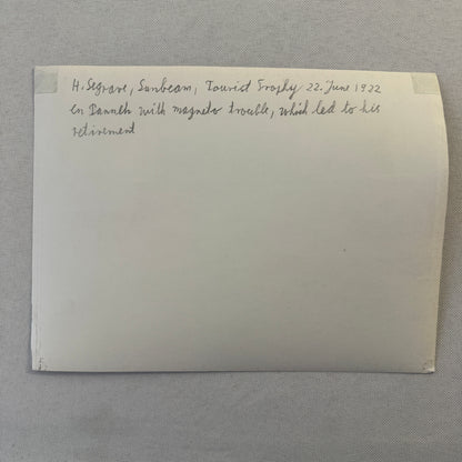 Henry Seagrave Sunbeam 1922 Tourist Trophy TT Race Racing Photo Photograph