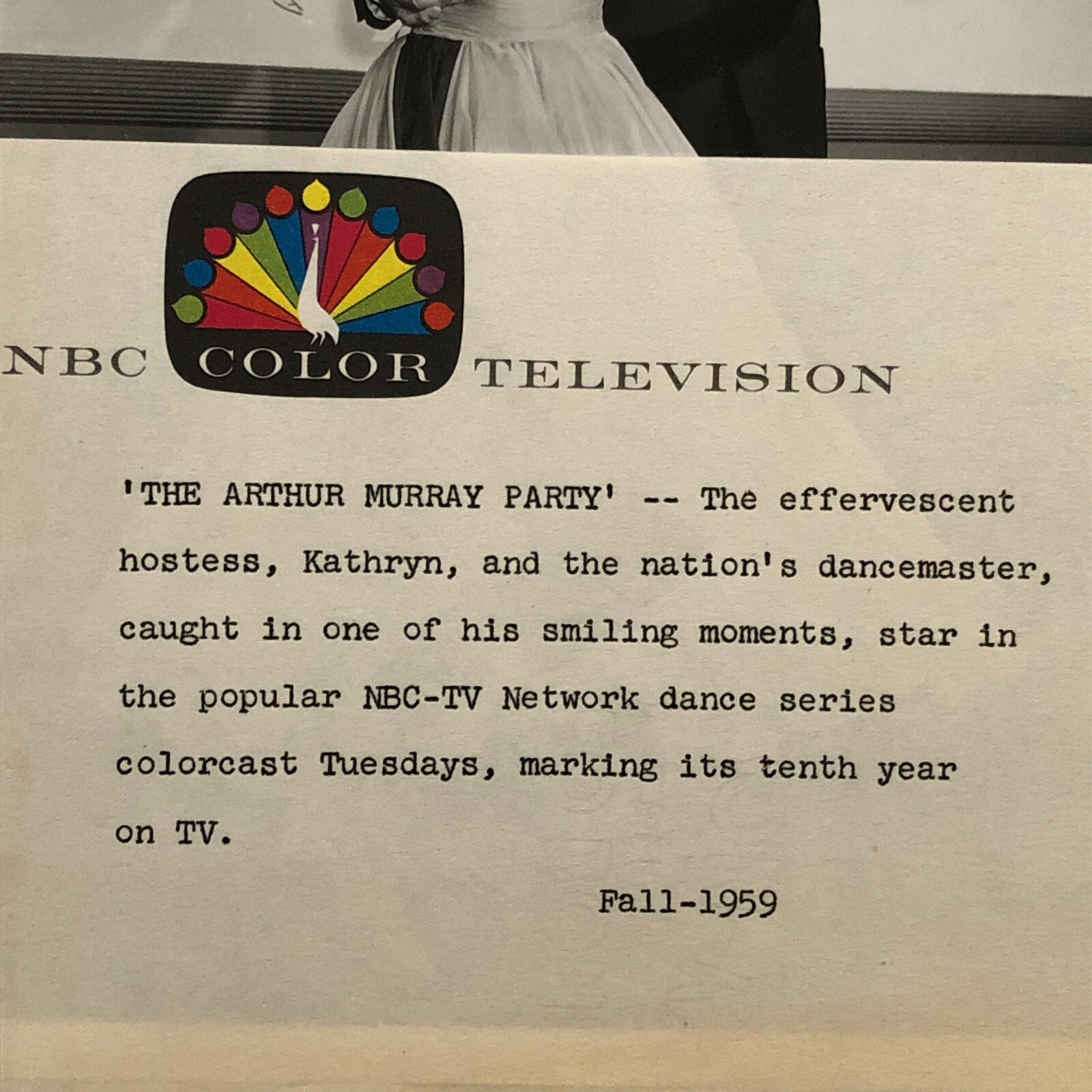 Arthur Murray Dancer Dance NBC Television Press Photo Photograph 1959