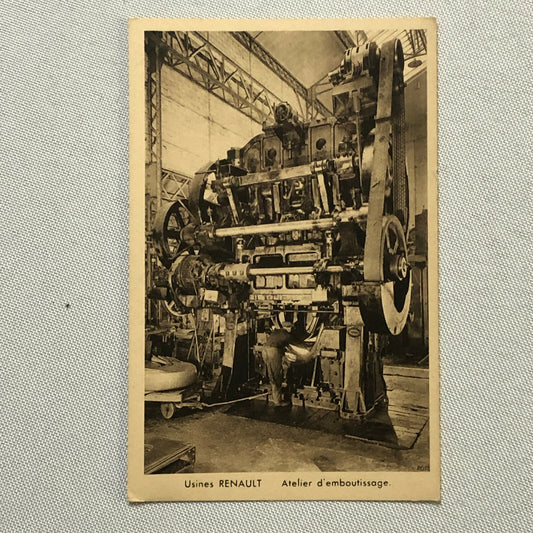 Antique Postcard Post Card Renault Car Factory Plant Machinery 