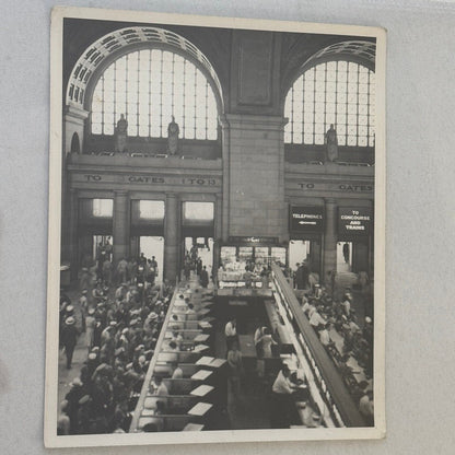 Vintage Railroad Station Photograph Washington DC Crowd Photo Train Station