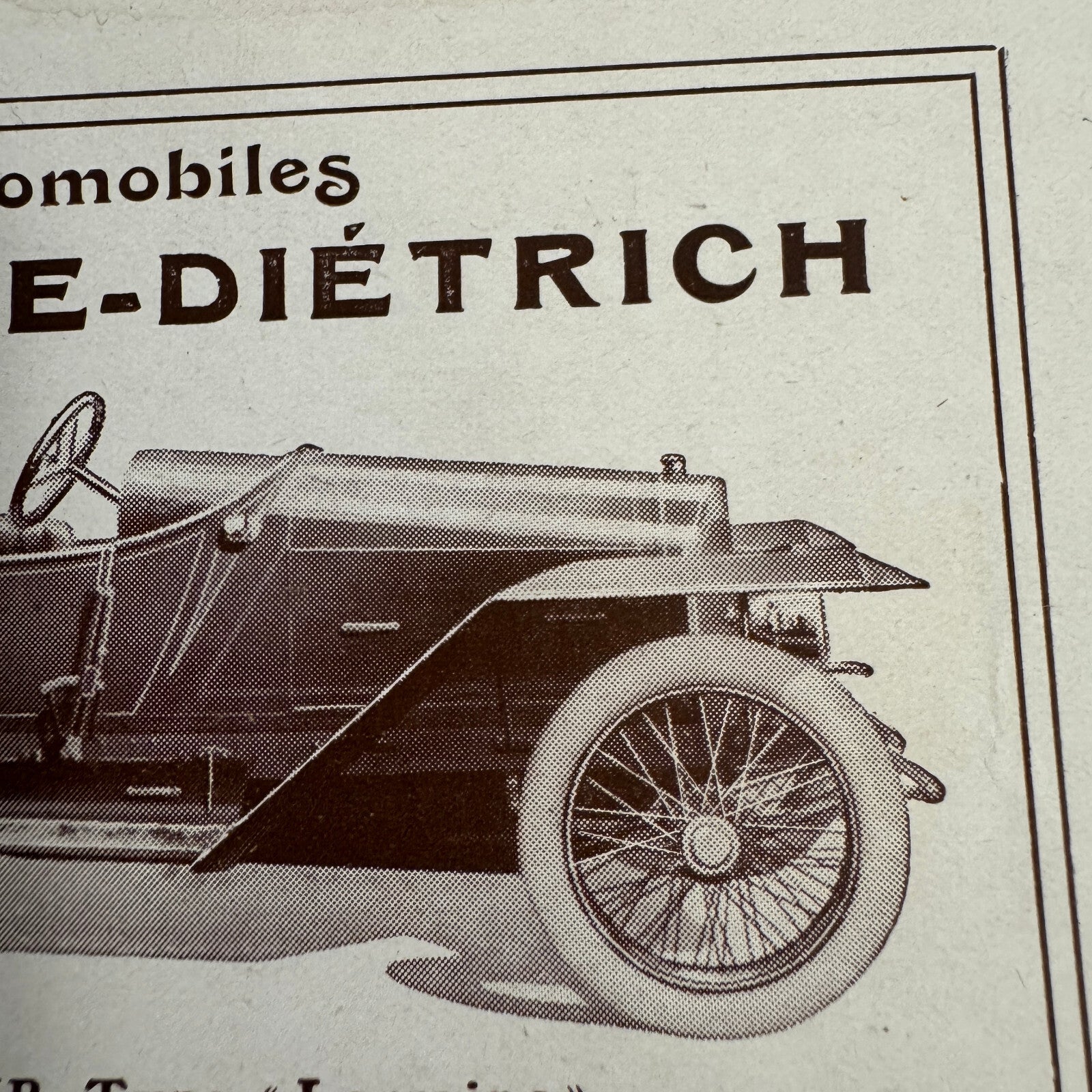Automobiles Lorraine Dietrich Advertisement Ad Vintage Car Automobile Torpedo
