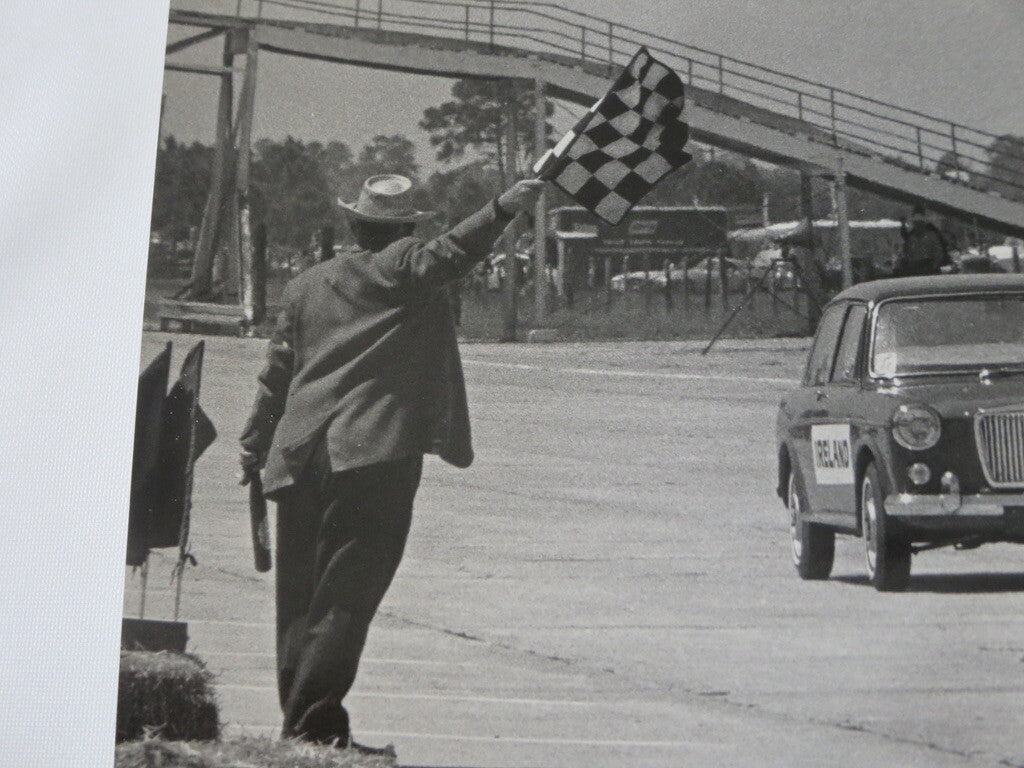 Vintage 1963 Morris Mini Minor Racing Photo Photograph Denise McLuggage Ireland 