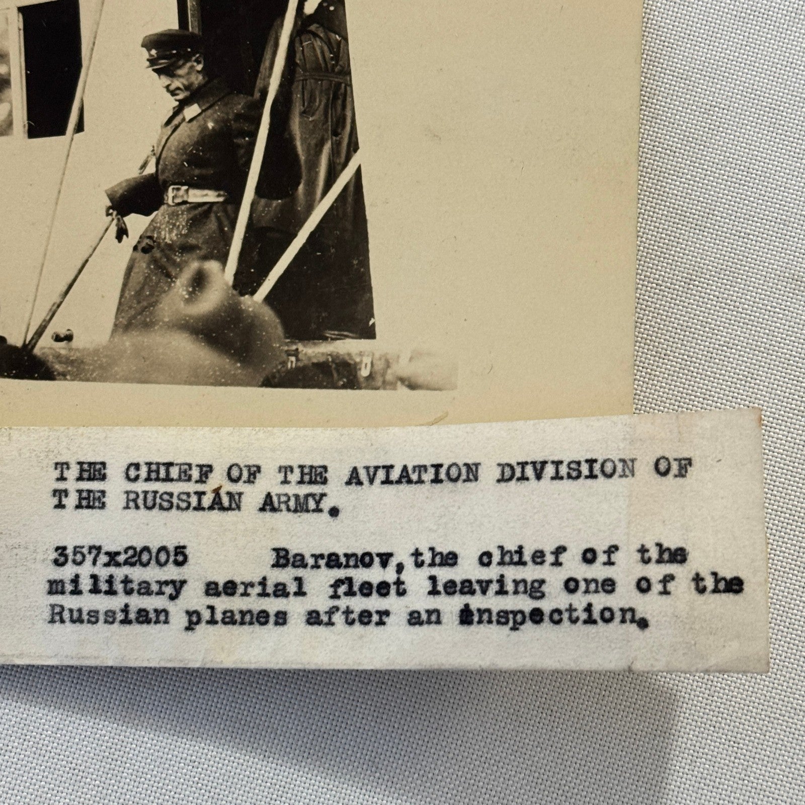 Press Photo Photograph Russian Army Aviation Chief Underwood & Underwood