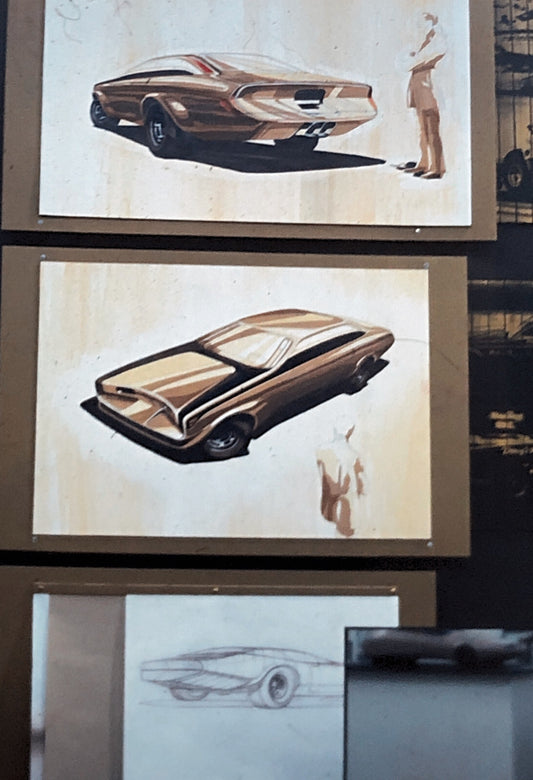 35MM Vintage Photo Slide Concept Car Prototype Design Sketch Illustration