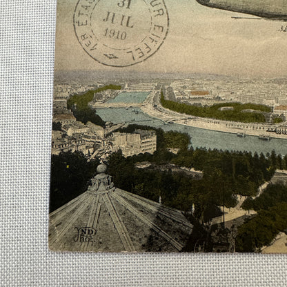 Vintage Zeppelin Airship Dirigible Postcard Post Card French La Republique