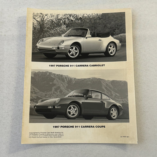 1997 Porsche 911 Carrera Cabriolet 911 Carrera Coupe Factory Press Photo