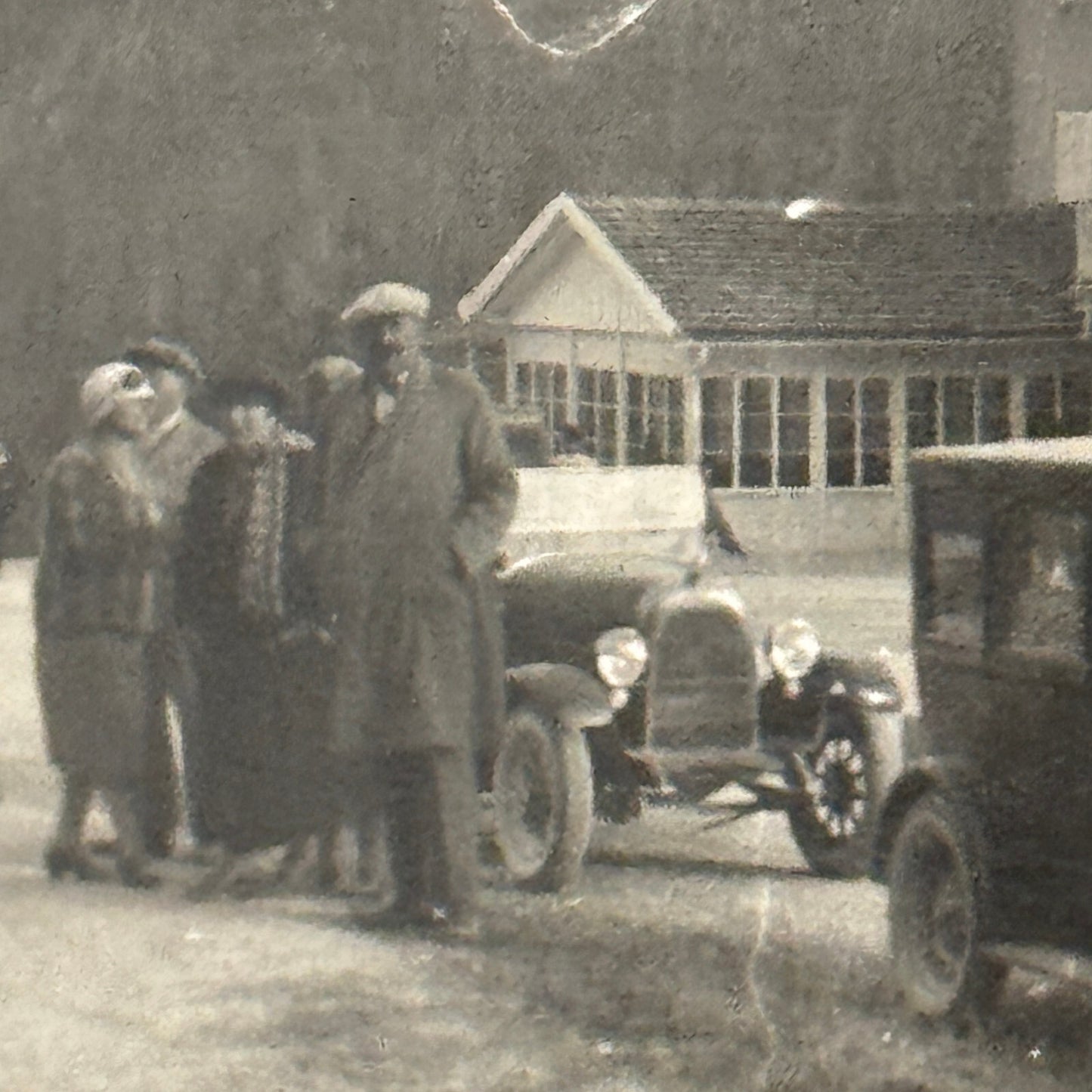 Vintage Photograph People with Antique Cars Early Automobiles