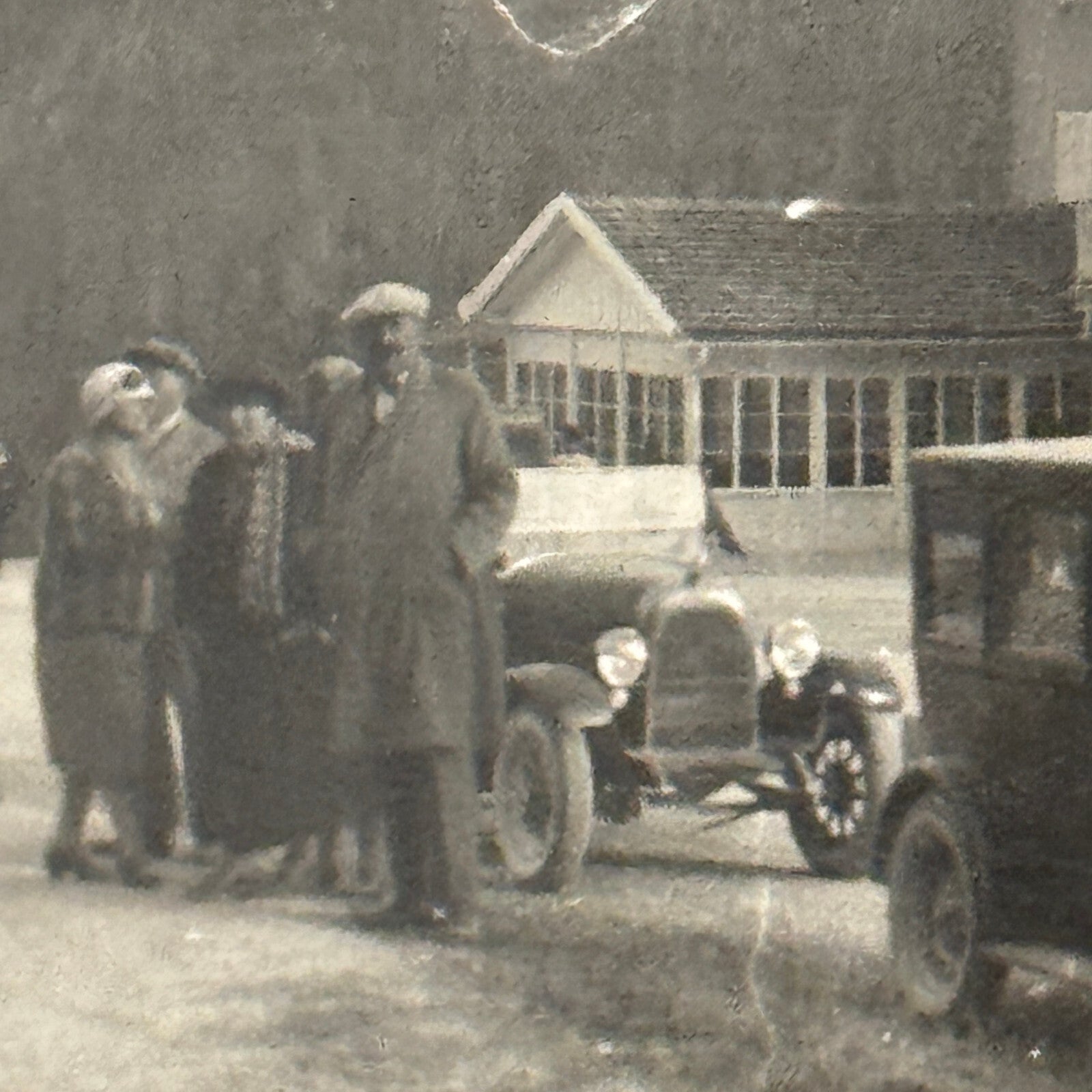Vintage Photograph People with Antique Cars Early Automobiles