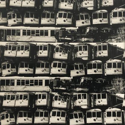 Antique Vintage Train Cars in Junk Yard Photo Photograph - MODERN ERA PRINT