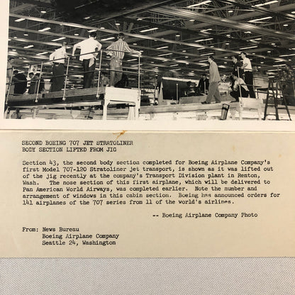 Vintage Boeing Airplane Company Factory Press Photo Model 707 - 120 Stratoliner 
