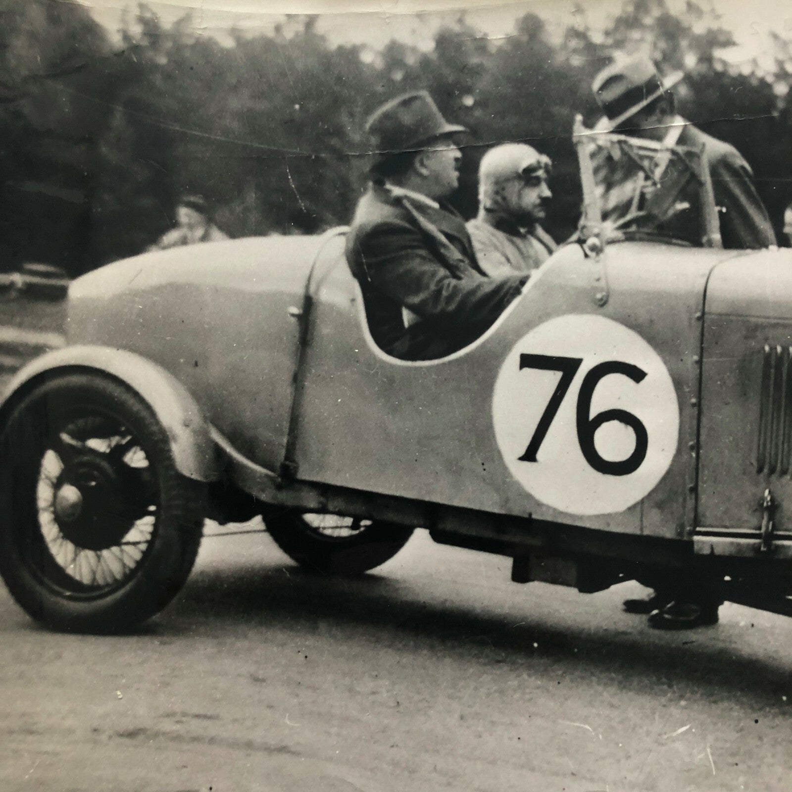 Vintage Racing Car and Driver Photograph Photo - Peugeot Sochaux ? 
