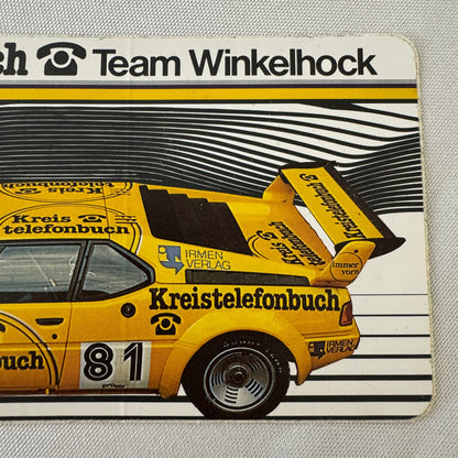 Vintage BMW M1 Racing Car Team Winkelhock Decal Sticker Kreistelefonbuch German