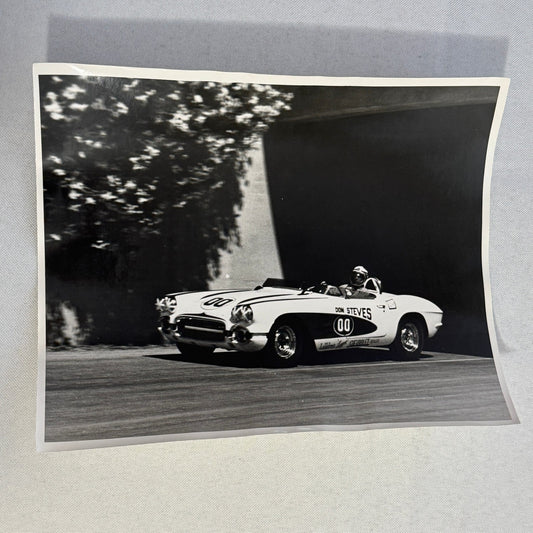 Vintage Racing Photo Photograph Corvette Race Car Dave McDonald 1962 Pomona