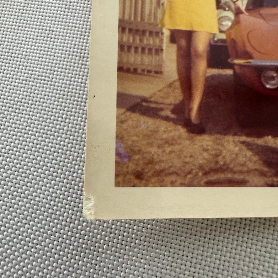 Opel GT Car Automobile Women Photo Photograph Snapshot Print Vintage