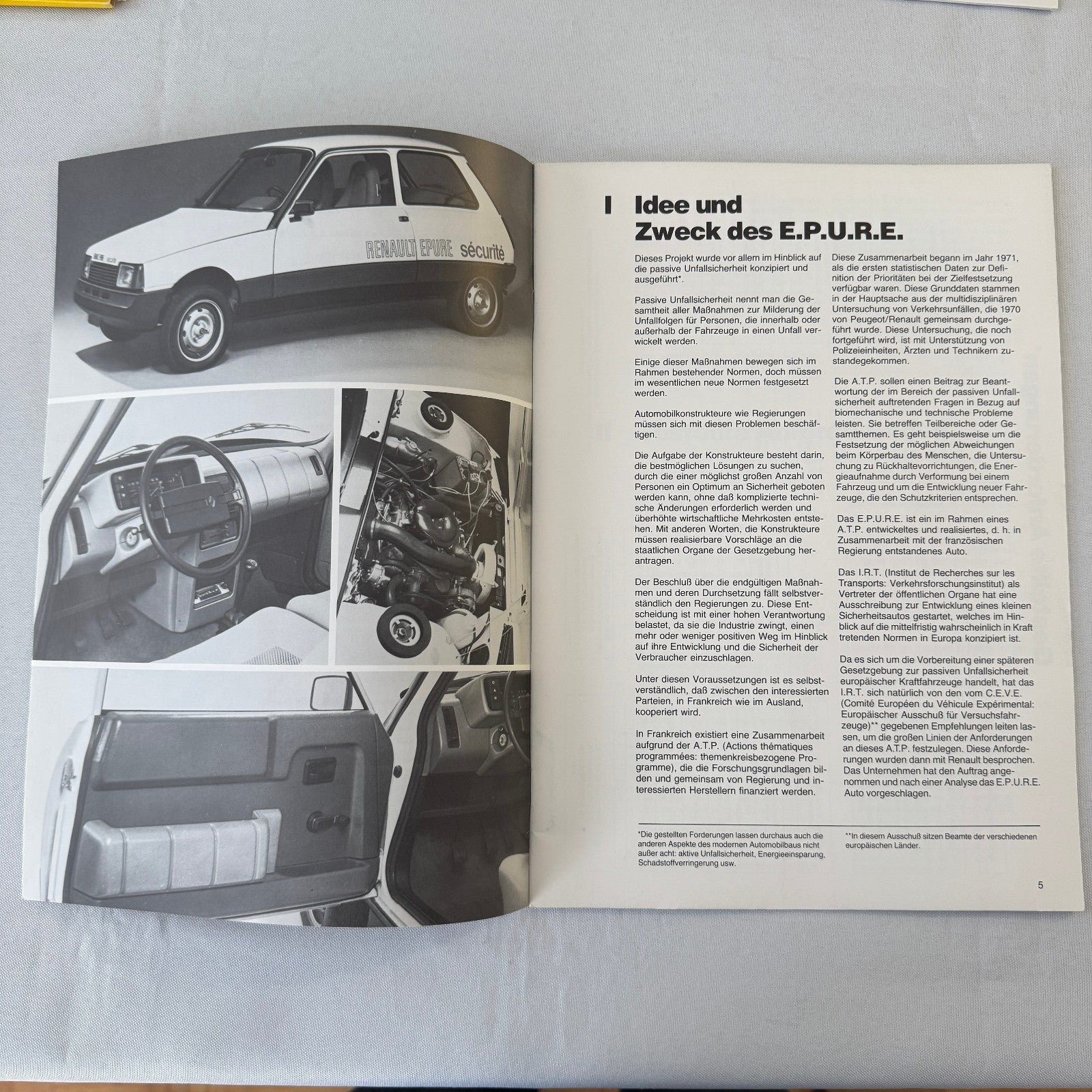 1980 Renault 5 Safety Testing Car Press Kit Brochure Photos Vintage GERMAN Text