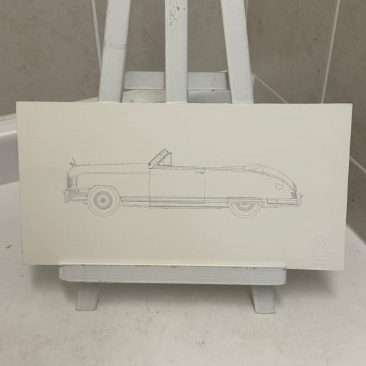 1948 Packard Custom Eight Convertible Car Illustration Art Drawing Hand Drawn
