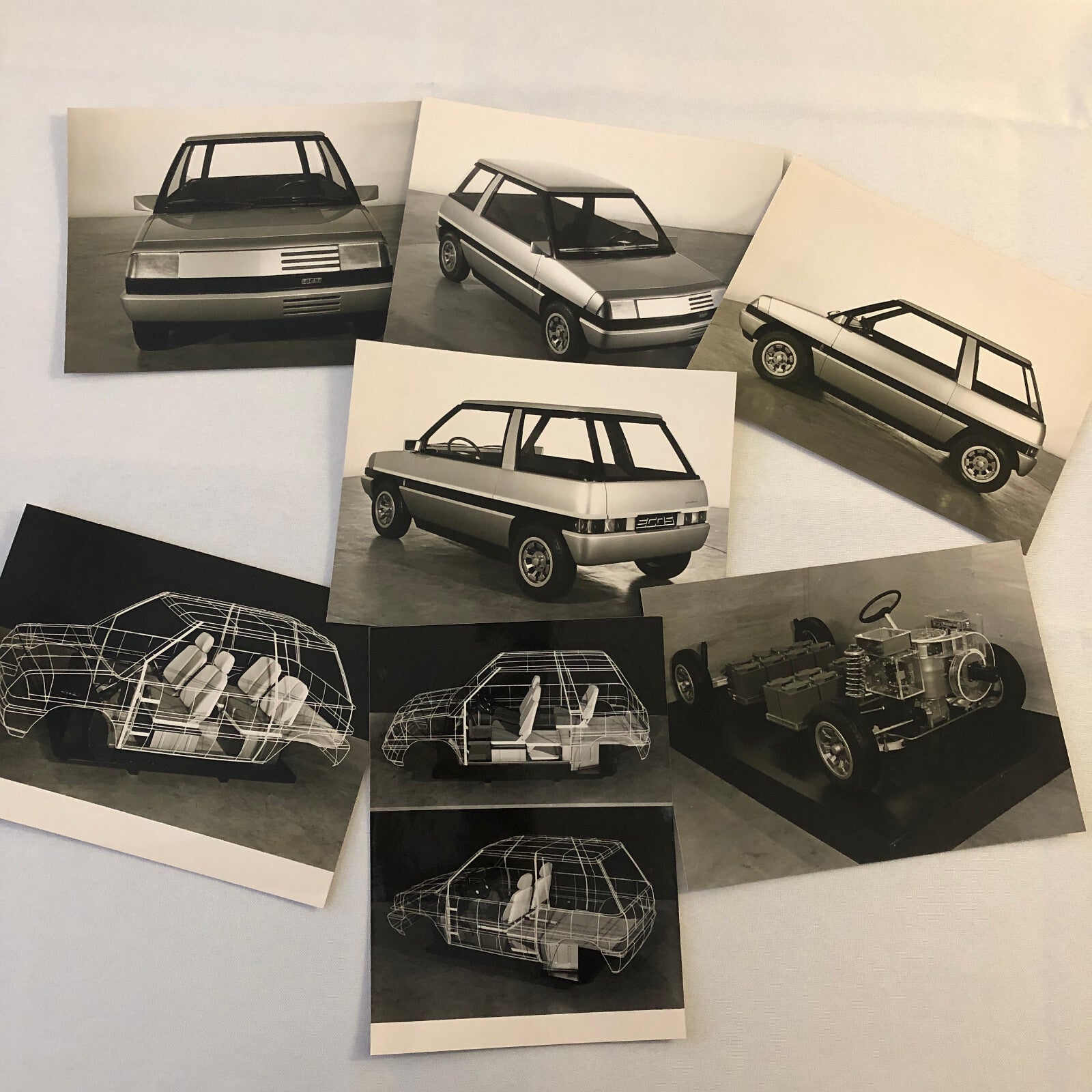 Vintage 1978 Pininfarina Fiat ECOS Concept Car Automobile Photo Lot of 7