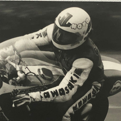 Vintage Motorcycle Racing Photo photograph Germany Kawasaki Rider