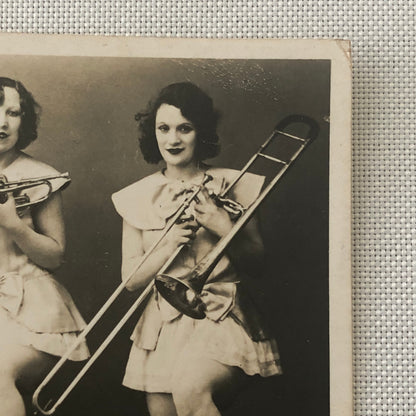 Circus Performer Unicycle Musicians Photo Postcard Real Photo Postcard RPPC ?
