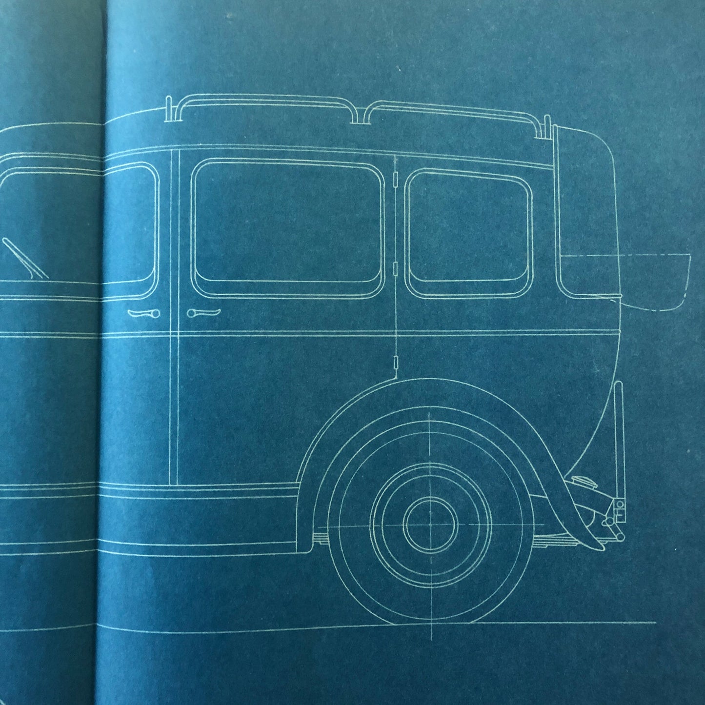 1932 Coachbuilder Car Design Blueprint Rendering Blue Print Taxi Body Style