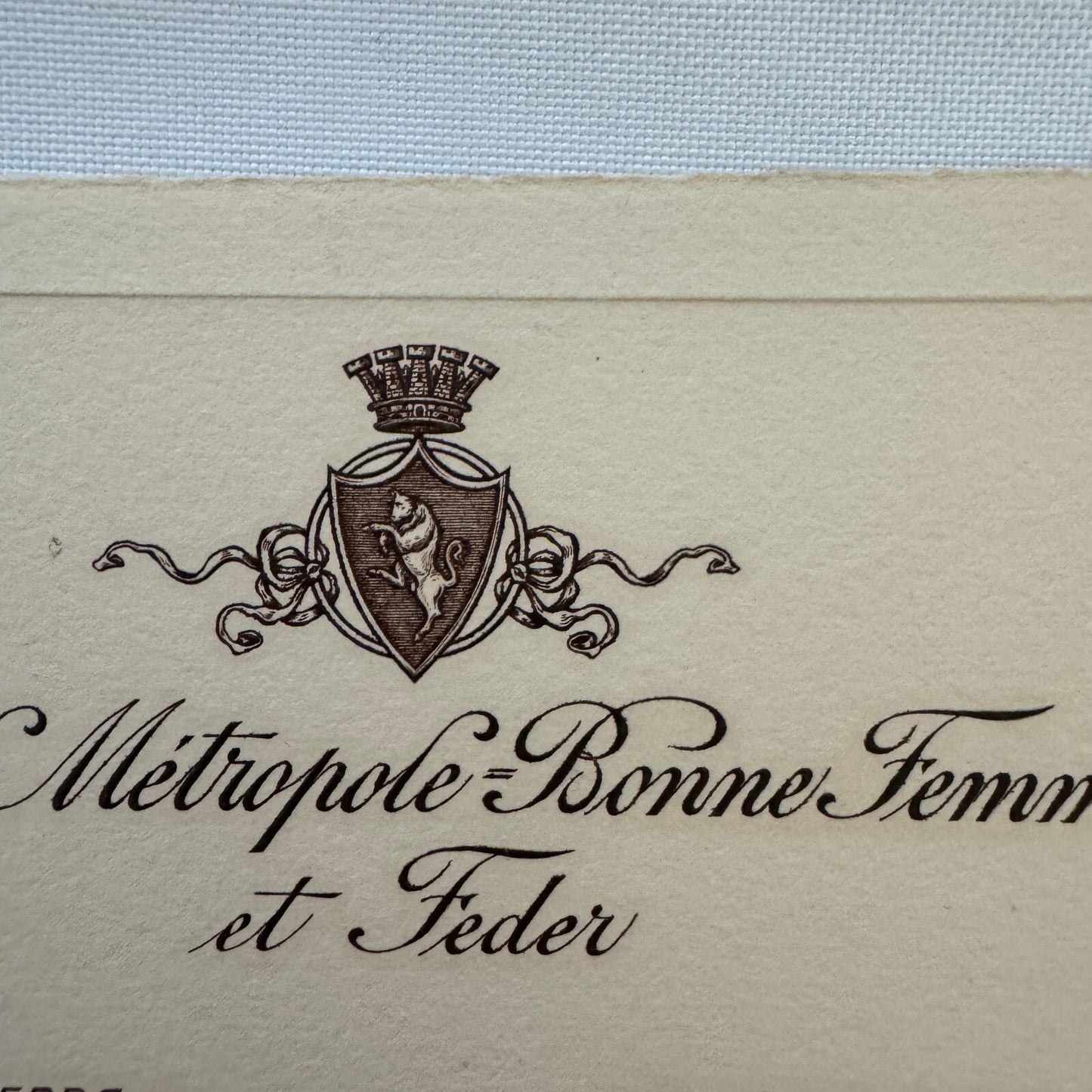 Vintage Hotel Card Hotel Metropole Bonne Femme et Feder Torino Italy Italian