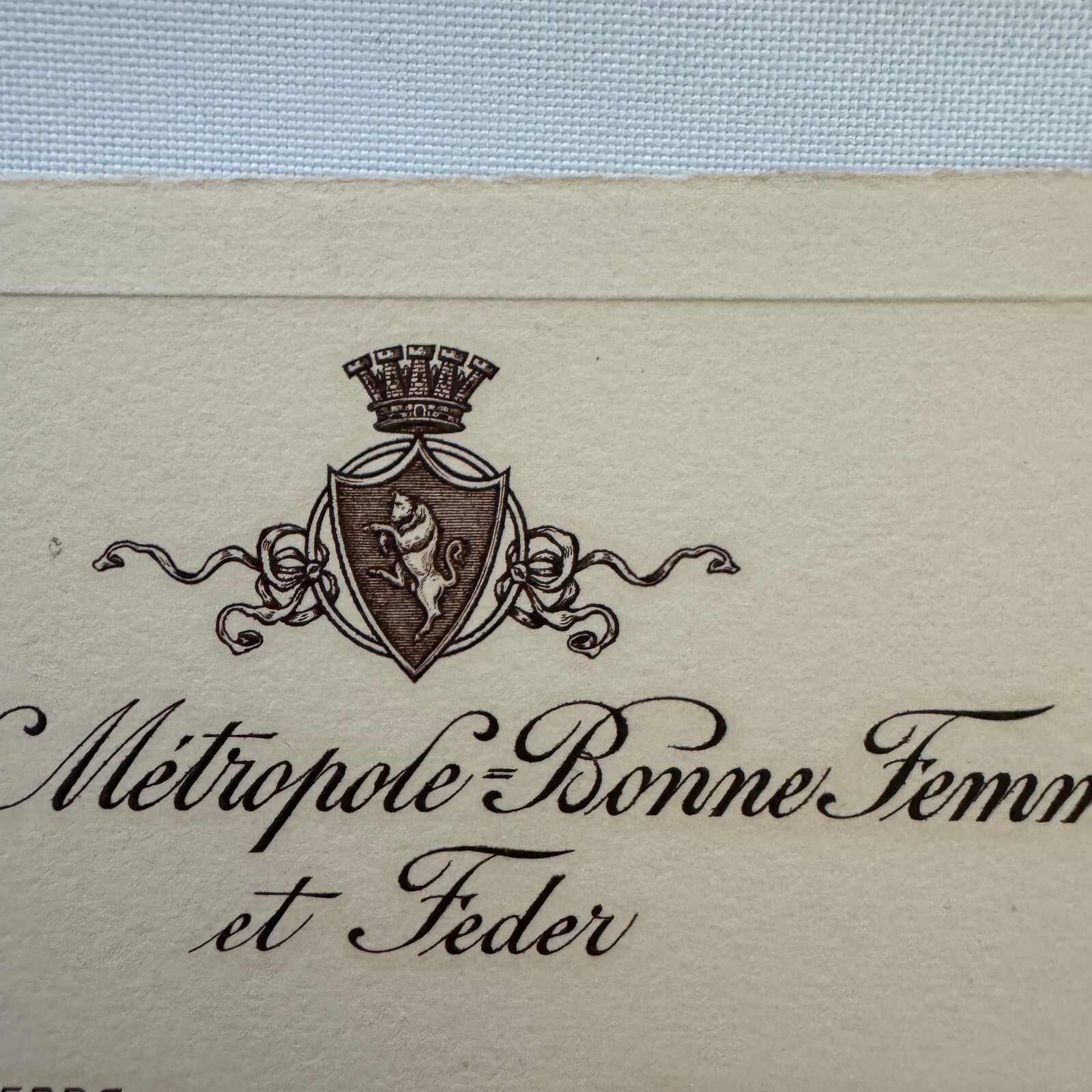 Vintage Hotel Card Hotel Metropole Bonne Femme et Feder Torino Italy Italian