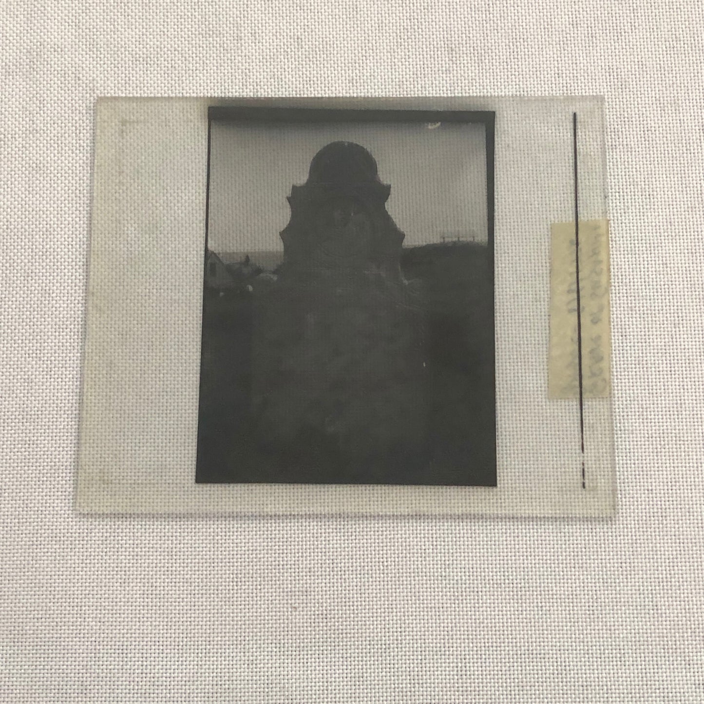 Antique Glass Plate Lantern Slide Photo 1776 Grave with Skull Skeleton Creepy