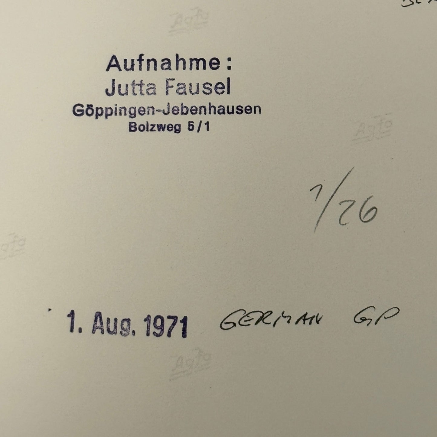 Vintage Racing Photo 1971 German Grand Prix Henri Pescarolo Bernard Cahier