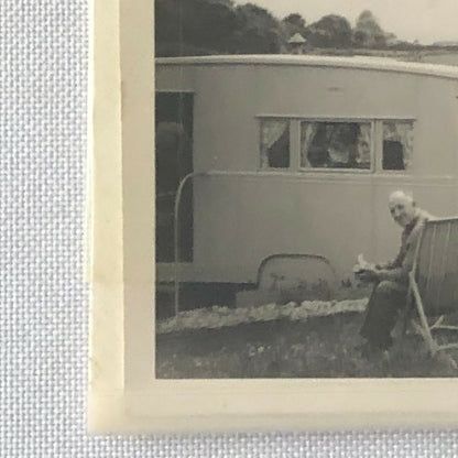 Vintage Photograph Lot of 3 - People in Camper Caravan Trailer Park 
