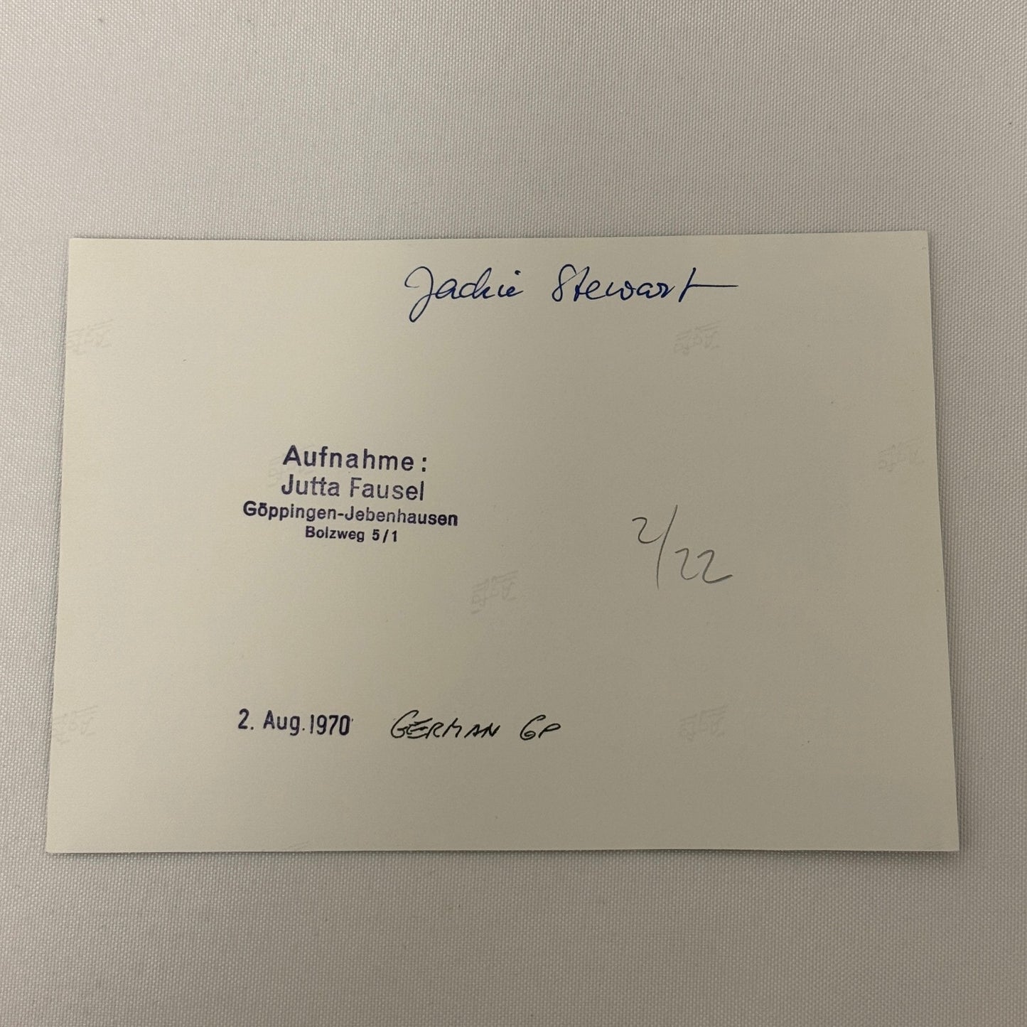 Vintage Racing Photo 1970 German Grand Prix Driver Jackie Stewart Motorsport