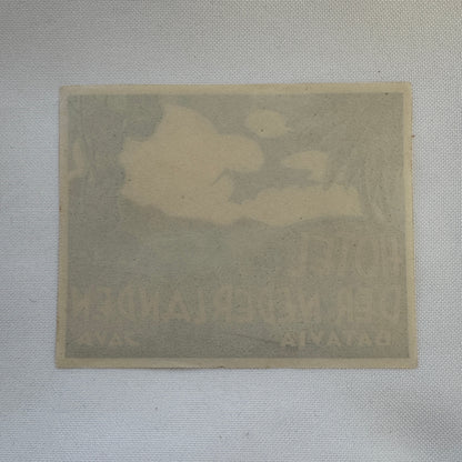 Vintage Travel Luggage Label Hotel Der Nederlanden Batavia Java Indonesia