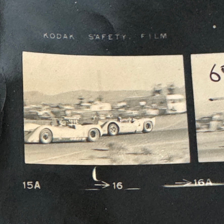 Vintage 1969 Las Vegas Can Am Racing Photo Contact Sheet Photograph Chaparral