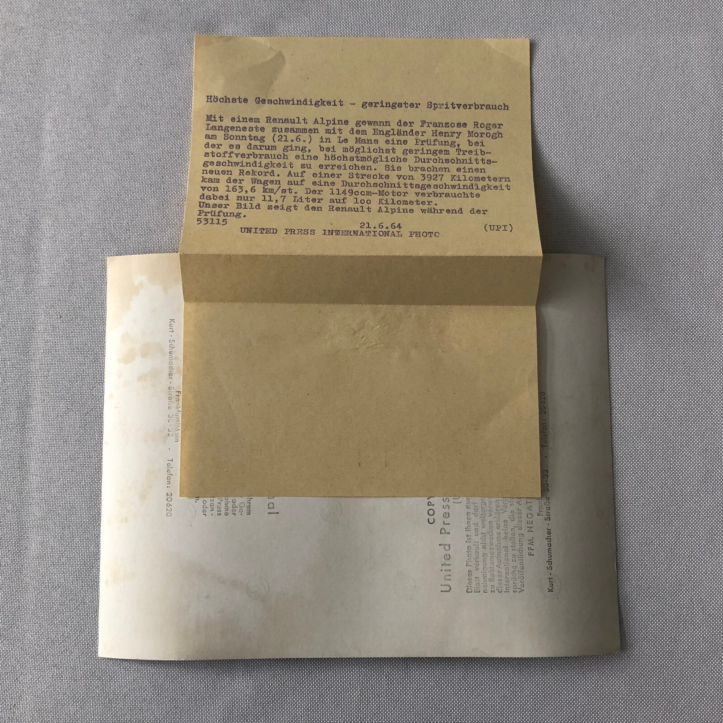 1964 Renault Alpine Racing Car Associated Press Photo Photograph 