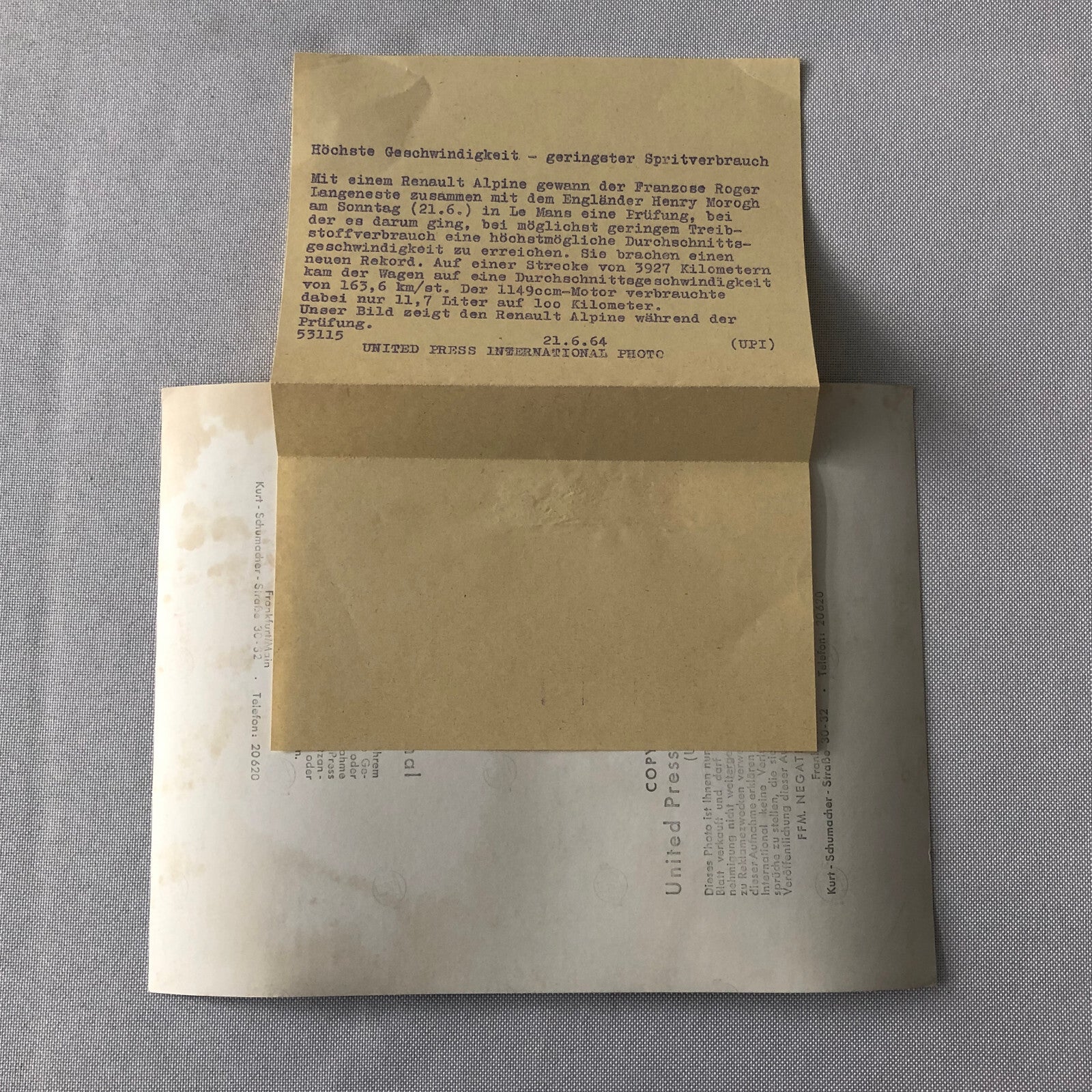 1964 Renault Alpine Racing Car Associated Press Photo Photograph 