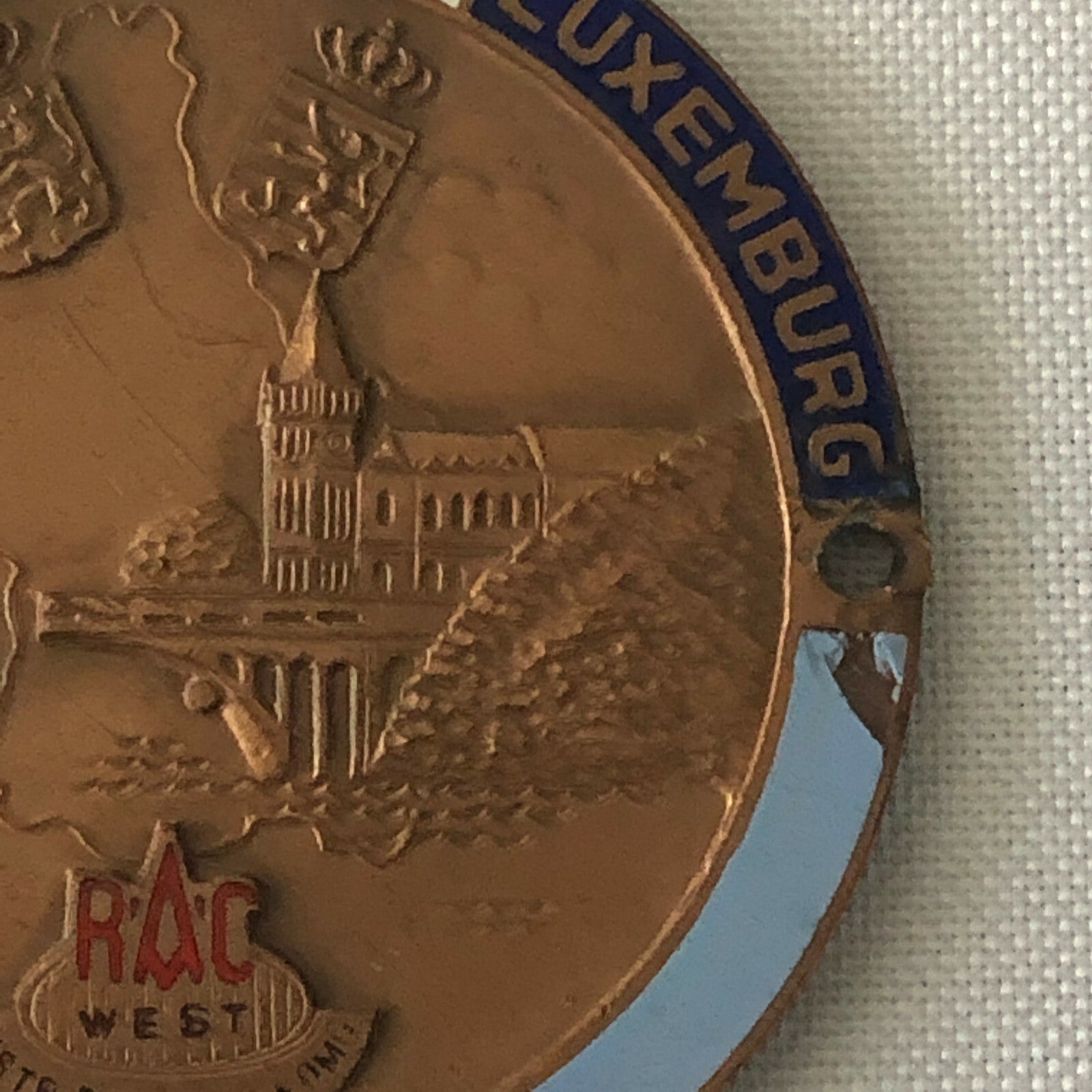 1954 Scheveningen Luxemburg Scheveningen SLS Rally Badge Emblem Award 