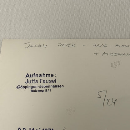 Vintage Racing Photo Ferrari Engineer Mauro Forghieri Jacky Ickx 1971 Monaco GP