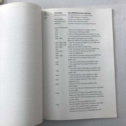 2004 BMW 24 Hour Rennen Nurburgring Race Racing Press Kit Brochure GERMAN 